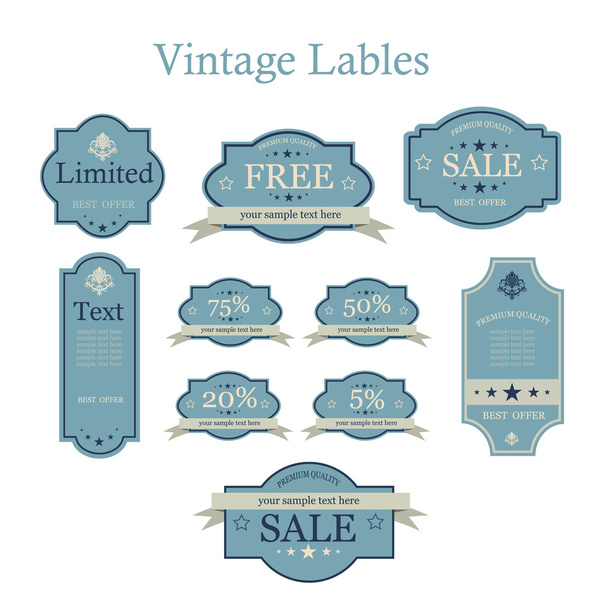 Vector set of vintage labels - Vector, Image