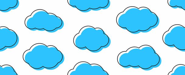 Seamless pattern with cloud. isolated on white background - Vector, Imagen