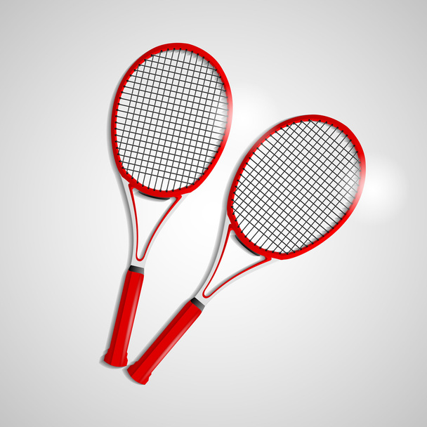 Raquetas de tenis rojas sobre fondo gris
 - Vector, Imagen