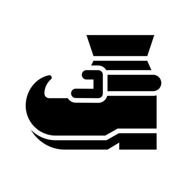 Schoen vector, feest van Saint Patrick solide stijl pictogram illustratie - Vector, afbeelding