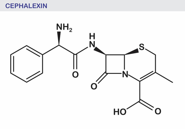 Illustrazione formula cefalexina
 - Vettoriali, immagini