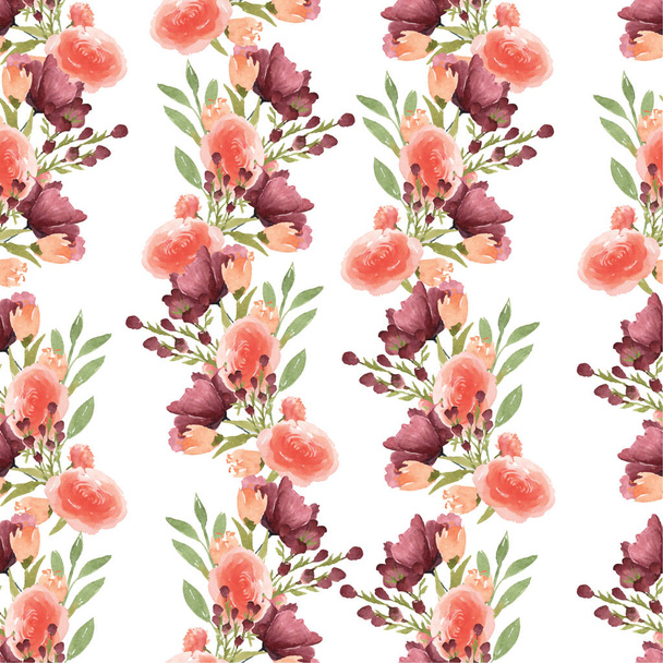 Pattern seamless  floral lush watercolour style vintage textile, flowers aquarelle isolated on white background. Design flowers decor for card, save the date, wedding invitation cards, poster, banner - Photo, Image