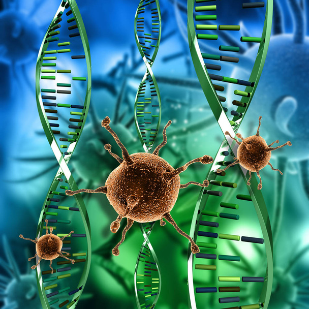 3D-візуалізація абстрактних вірусних клітин на медичному фоні
 - Фото, зображення
