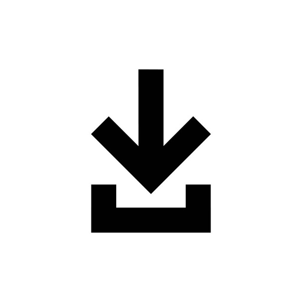 Vektor-Illustrationskonzept des Download-Symbols. schwarz auf weißem Hintergrund - Vektor, Bild
