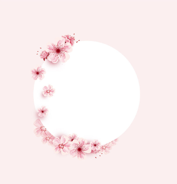 fleurs de cerisier fleurs illustration isolé sur fond rose, belle carte de vœux, vecteur, éléments, bannières, invitation, brochure, affiche
 - Vecteur, image
