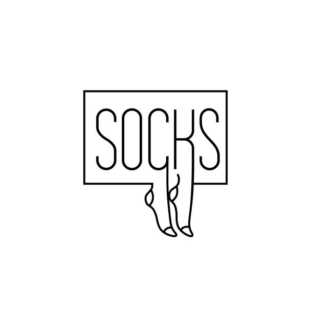 ソックス概要ロゴのベクター イラスト概念。白い背景上のアイコン - ベクター画像