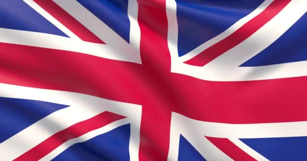 Bandera del Reino Unido. Textura de tela 4K muy detallada ondulada
. - Metraje, vídeo