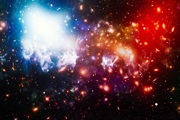 Cielo nocturno, estrella en el espacio. Collage sobre espacio, ciencia y educación. Elementos de esta imagen proporcionados por la NASA. - Foto, imagen