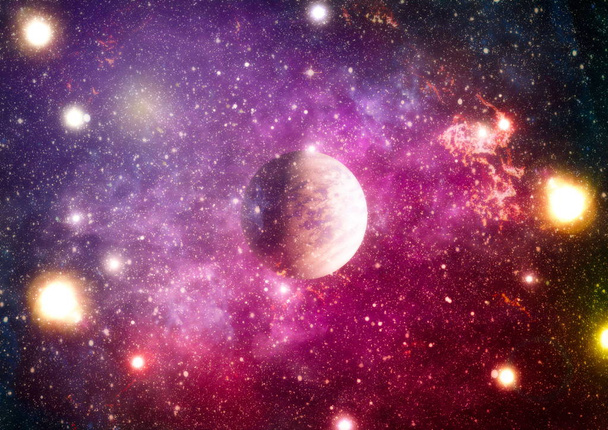 planetas, estrellas y galaxias en el espacio exterior que muestran la belleza de la exploración espacial. Elementos proporcionados por la NASA - Foto, Imagen