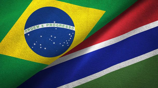 Brezilya ve Gambiya bayrakları bir arada - Fotoğraf, Görsel