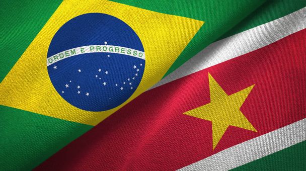 Brezilya ve Surinam 'da iki bayrak bir arada - Fotoğraf, Görsel