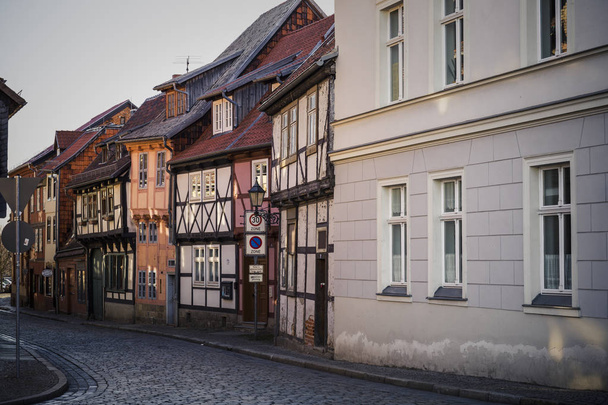 old half-timbered houses in quedlinburg, germany, Saxony-Anhalt, - Photo, Image