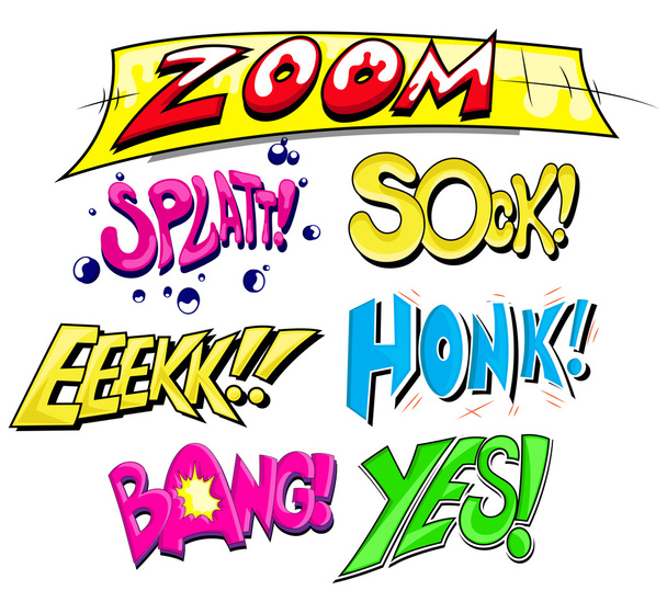 Comic Expression Vector Text Set - Vector, Image