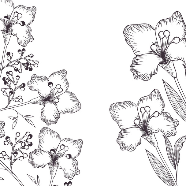 modello fiori e foglie icona isolata
 - Vettoriali, immagini