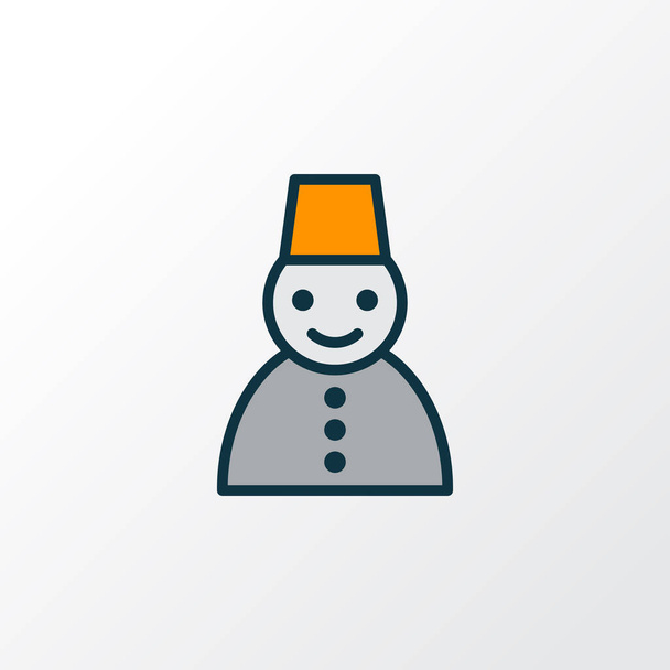 Icono de Navidad símbolo de línea de color. Elemento de muñeco de nieve aislado de calidad premium en estilo moderno
. - Vector, Imagen
