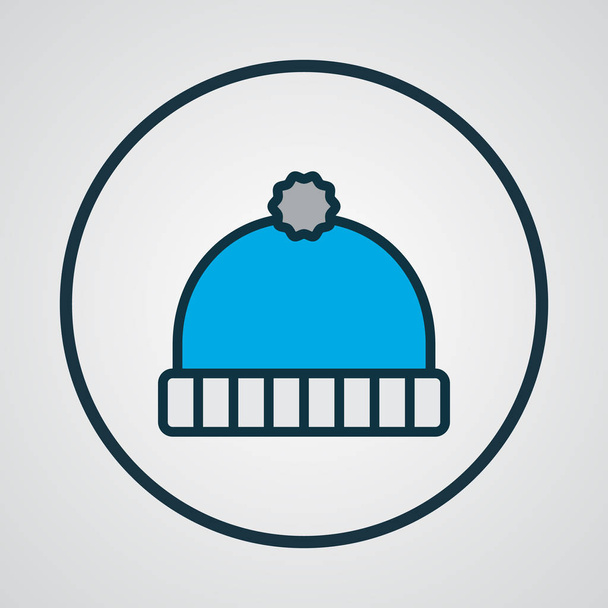 Chapeau d'hiver icône couleur ligne symbole. Élément de bonnet isolé de qualité Premium dans un style branché
. - Photo, image
