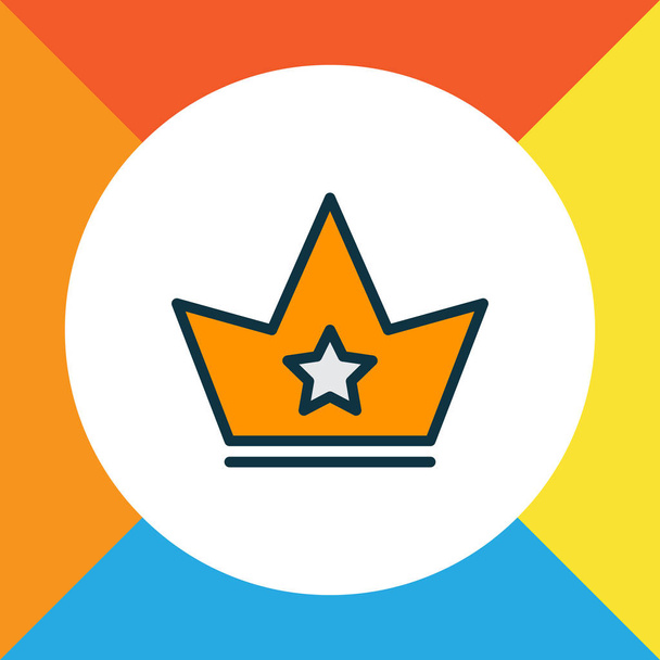 Crown ikony barevné liniový symbol. Prémiové kvality izolované královské prvek v trendy stylu. - Fotografie, Obrázek