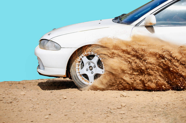 Rally racing car on dirt track. - Photo, Image