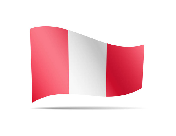 Agitant le drapeau du Pérou dans le vent. Drapeau sur l'illustration vectorielle blanche
 - Vecteur, image