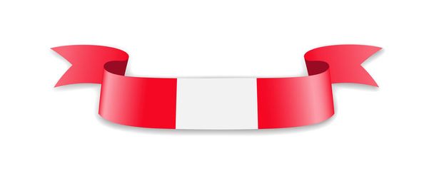 Bandeira do Peru na forma de fita de onda
. - Vetor, Imagem