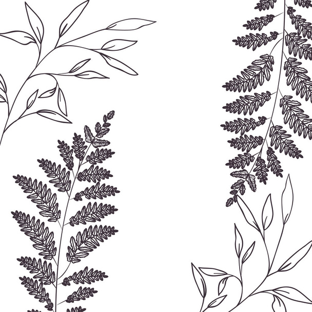 パターンの植物やハーブの分離アイコン - ベクター画像