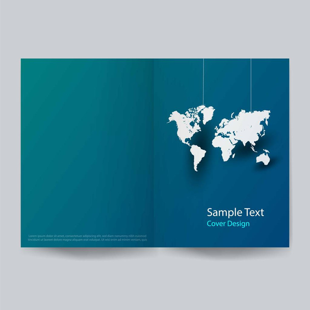 Diseño de portada de negocio global de arte de papel. ilustración vectorial
 - Vector, Imagen