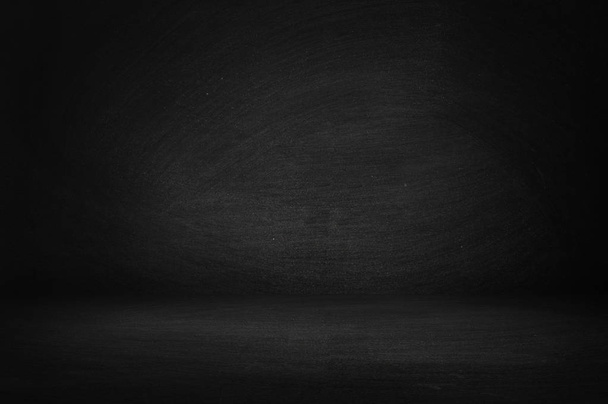 Horizontal black studio wall of chalkboard and showroom background for presentation product  - Photo, Image