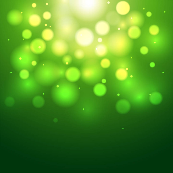 Green defocused bokeh light abstract background. - Vector, Image