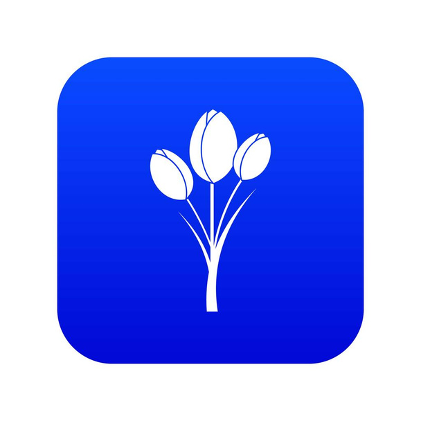 Tulips icon digital blue - Vector, imagen