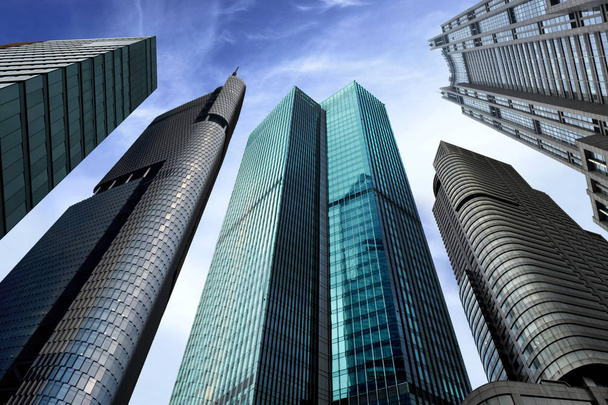 Számos felhőkarcoló - üzleti / pénzügyi kerület koncepció - Fotó, kép