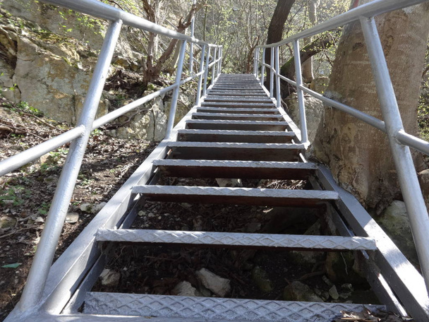 Steep Steel Mountain Stairs - Photo, Image