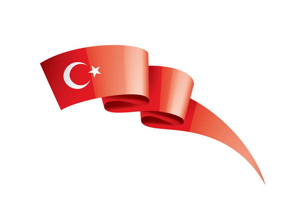 Törökország zászló, egy fehér háttér vektor illusztráció - Vektor, kép