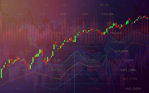 Επαγγελματίες γράφημα με τάση. Δεδομένα Χρηματιστήριο οθόνης έννοια. Χρηματιστηριακή αγορά τιμές. Διάγραμμα παρακολούθησης κερί ραβδί χρηματιστηριακή αγορά. Γράφημα οικονομική χρηματιστηριακή αγορά. - Διάνυσμα, εικόνα