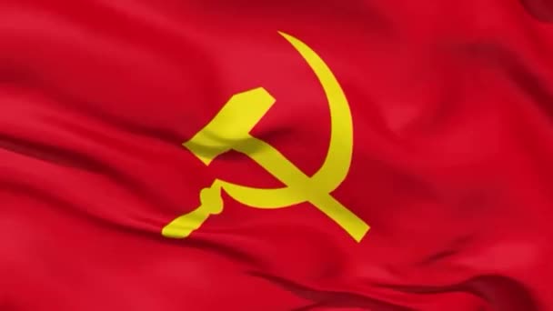 seamless looping USSR national flag waving in the wind - Footage, Video