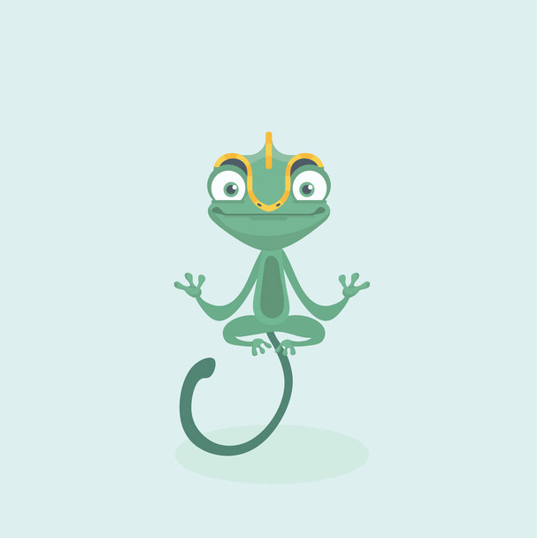 Cute chameleon. Vector illustration. - Vector, imagen