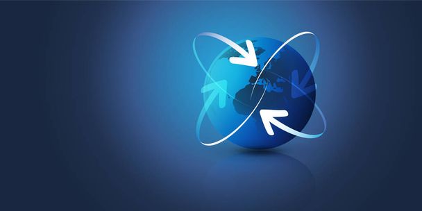 Föld Globe Design - globális üzleti, technológia, globalizáció fogalmát, vektor tervezősablon  - Vektor, kép