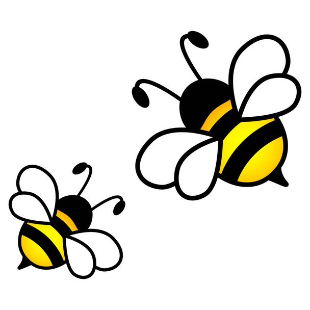 Pszczoły miód na białym tle na białym tle - Wektor, obraz