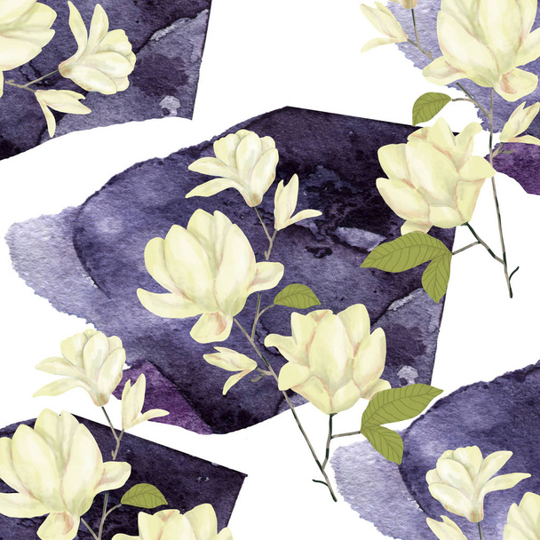 Magnolia digital clip art watercolor flowers yellor flower illustration flowers illustration similar - Foto, afbeelding