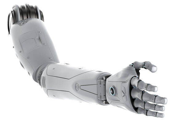 3D rendering robotic hand geïsoleerd op wit - Foto, afbeelding