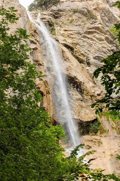 Forest and mountain landscapes in the Crimea at the Uchan-Su waterfall. - Fotó, kép