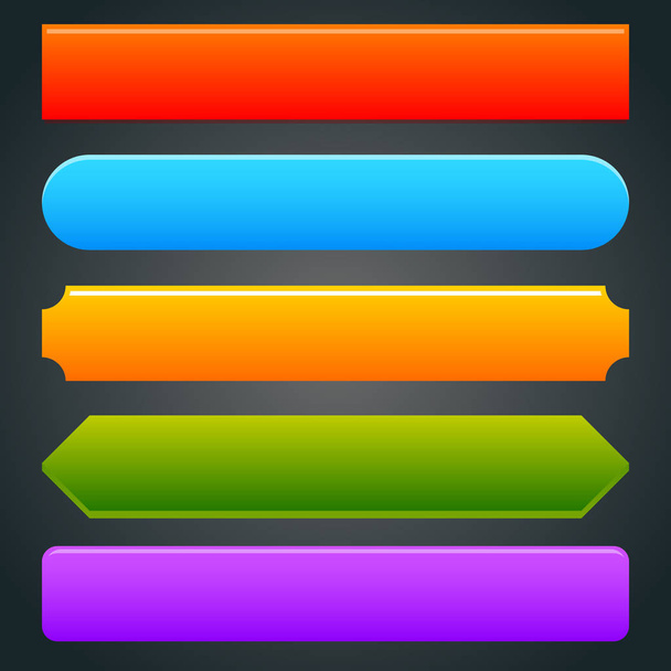 Button element in various colors. Vector template - Vektör, Görsel