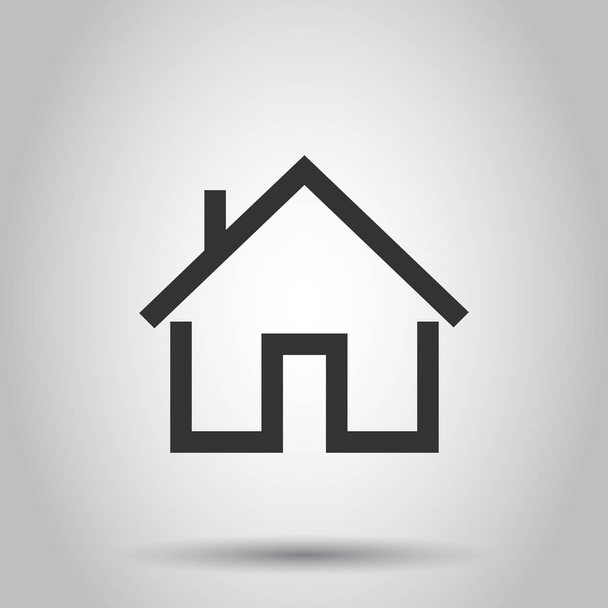House building icon in flat style. Home apartment vector illustration on white background. House dwelling business concept. - Vector, Image