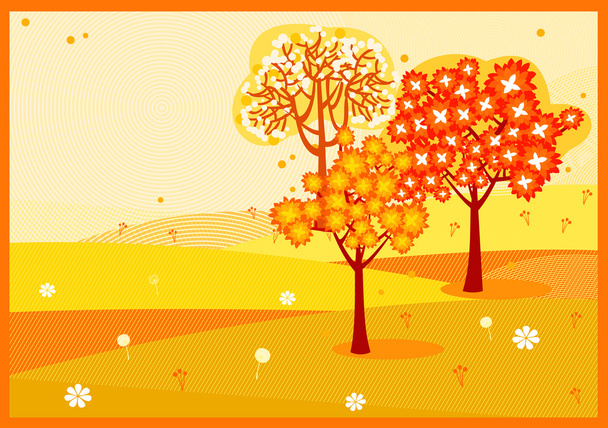 Herbst Bäume Hintergrund - Vektor, Bild
