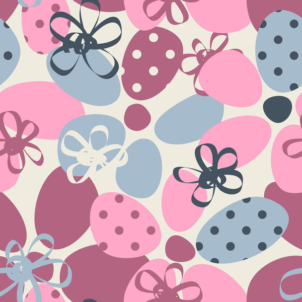Funky floral pastel seamless pattern - Vector, Imagen