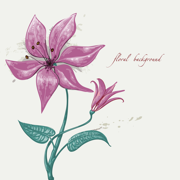 Floral background paint - Vector, Image