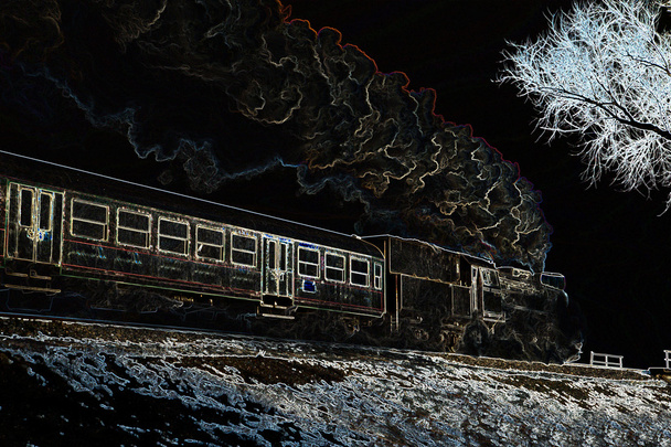 Starý retro parní vlak - Fotografie, Obrázek
