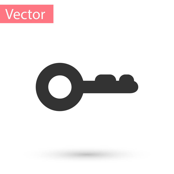 Icono de llave gris aislado sobre fondo blanco. Ilustración vectorial - Vector, imagen