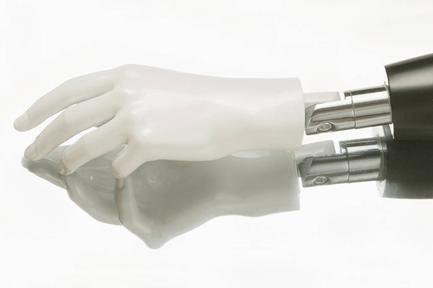 Close-up of humanoid robot hand - Foto, afbeelding