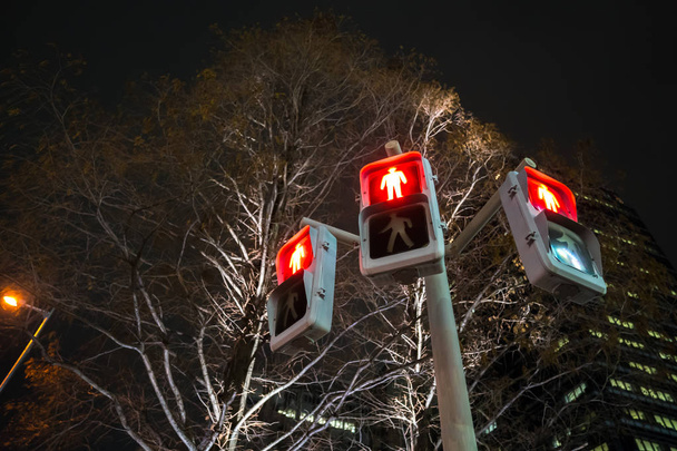 trânsito sinal vermelho para as pessoas caminham caminho
. - Foto, Imagem