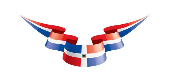 Dominicana vlajka, vektorové ilustrace na bílém pozadí - Vektor, obrázek